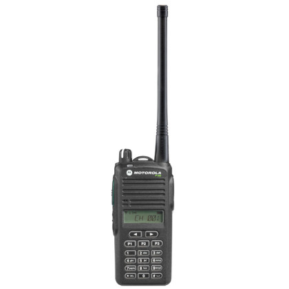 Motorola P185 VHF, vysílačka (radiostanice) pro profesionální použití, čelní pohled