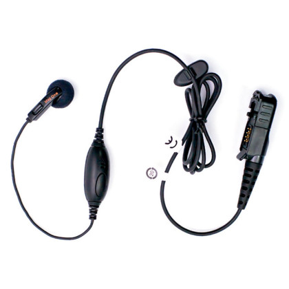 PMLN5733 Sluchátko do ucha, mikrofon s PTT pro radiostanice Motorola DP2000 řady