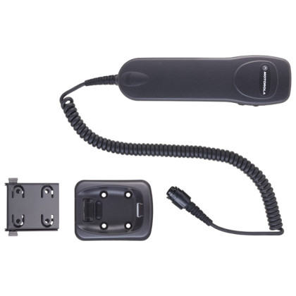 HMN4098 Sluchátko s mikrofonem a PTT pro Motorola DM4000 systému Mototrbo - sada - pohled shora