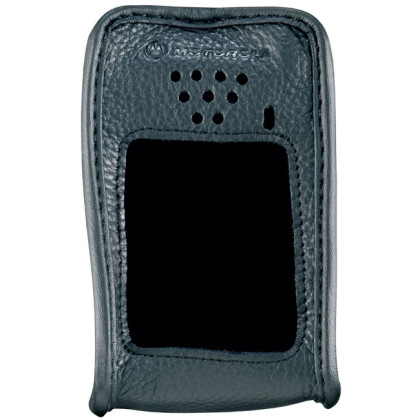 PMLN4521 Pouzdro z jemné kůže pro radiostanice Motorola GP388, GP366-R, GP688 - čelní pohled